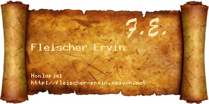 Fleischer Ervin névjegykártya