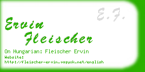 ervin fleischer business card